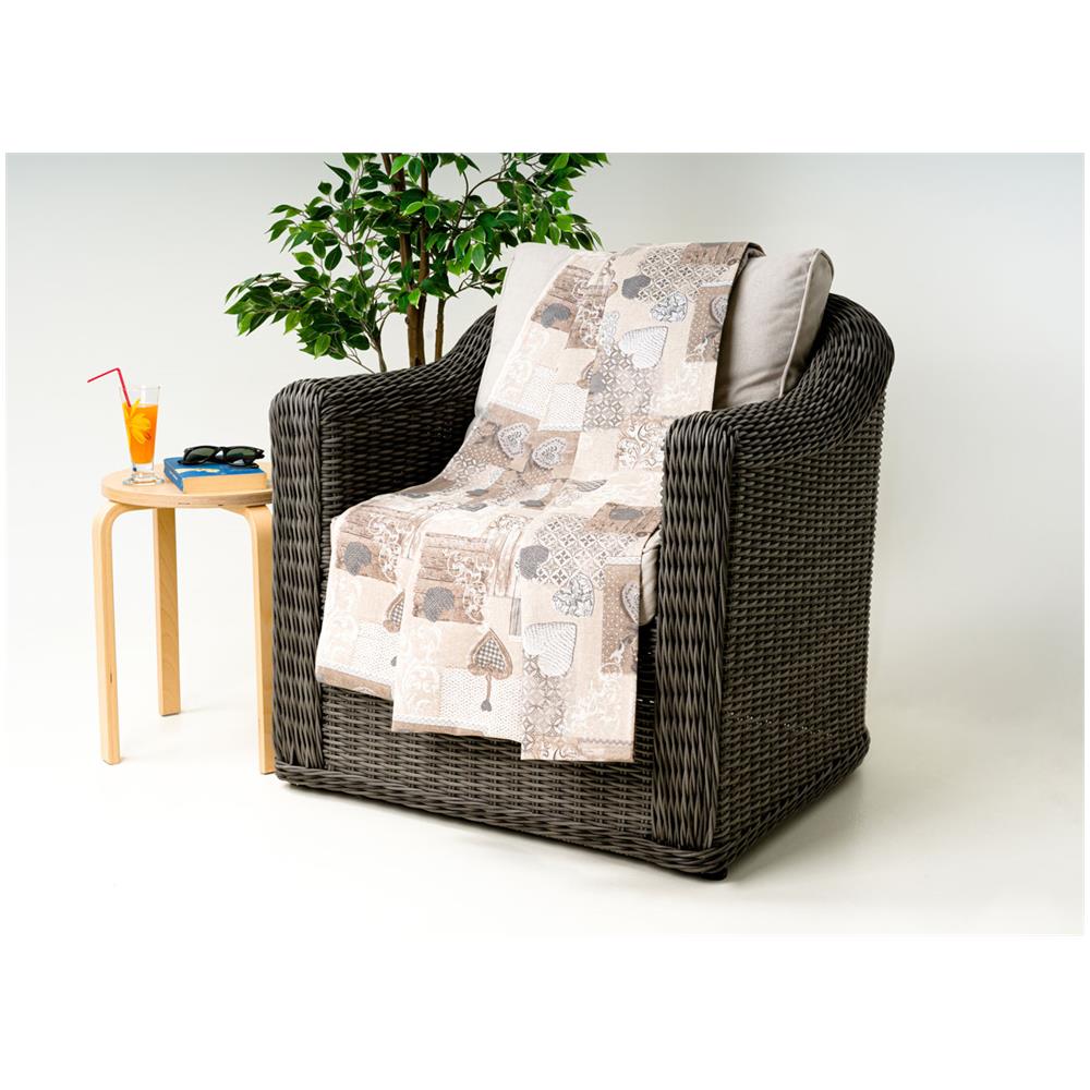 Telo Arredo Granfoulard Copritutto Cotone Made Italy Vari Disegni Arredatutto Copriletto Multiuso 2 Piazze Margot Beige - Foto 1