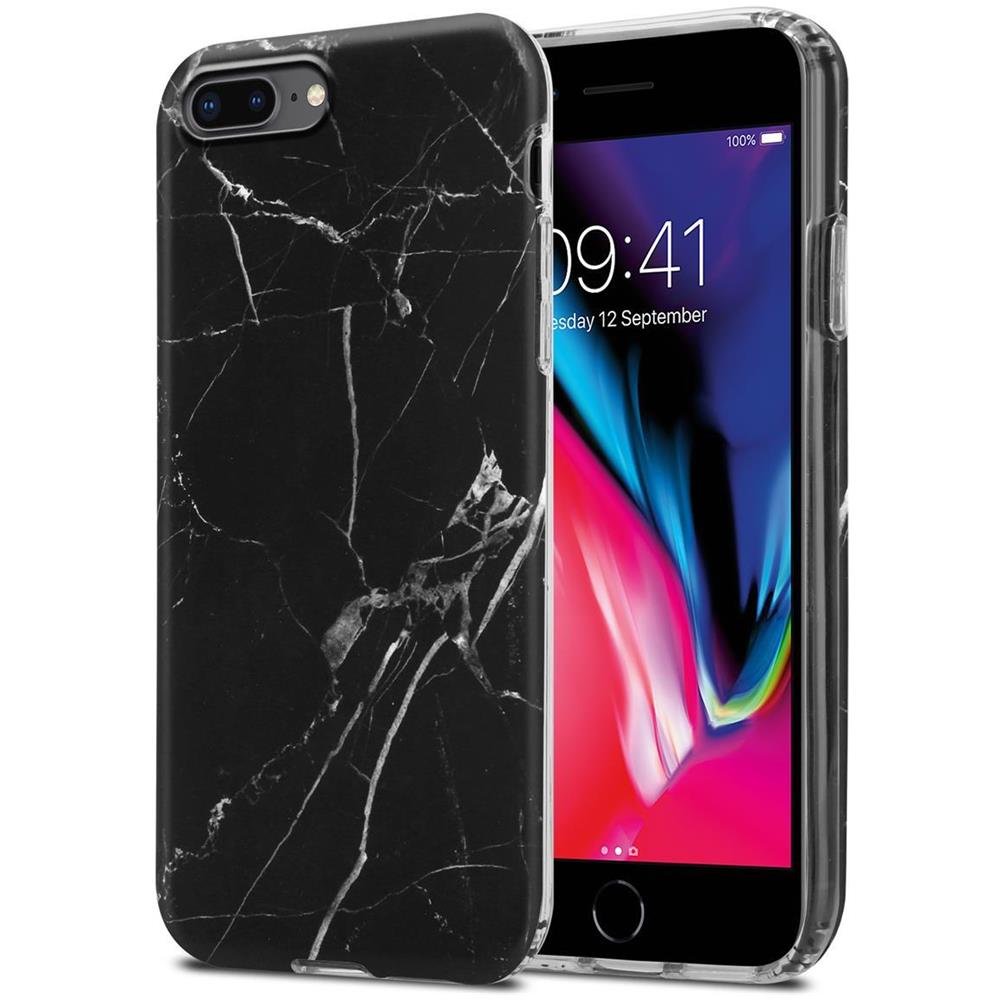 Custodia Compatibile Con Apple Iphone 8 Plus / 7 Plus / 7s Plus In Marmo Nero Bianco No. 22 - Coperchio Protettivo In Silicone Tpu Con Motivo A Mosaico - Foto 1