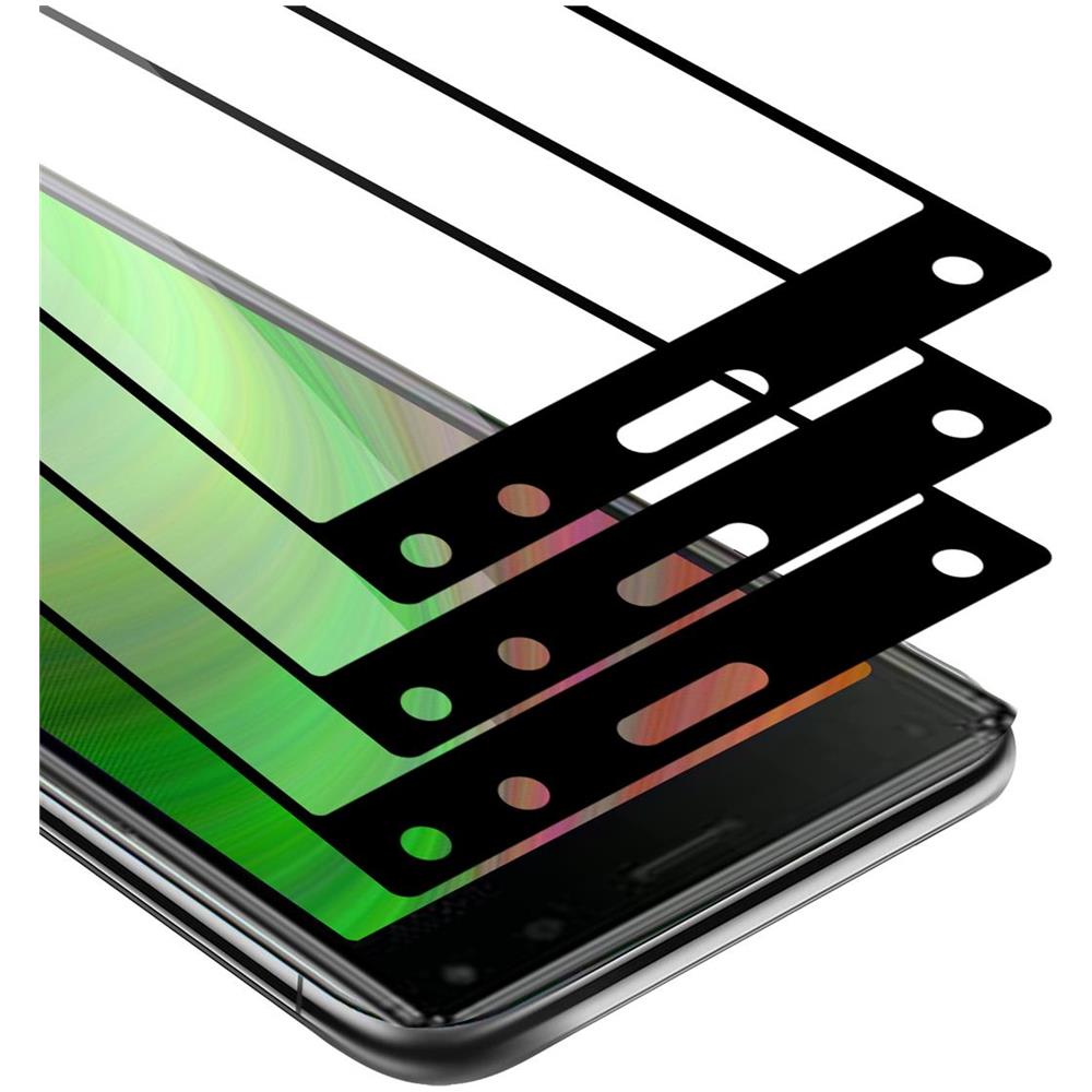 3x Pellicola Armatura A Schermo Intero Compatibile Con Sony Xperia 8 In Trasparente Con Nero - 3x Vetro Temperato (tempered) Di Protezione Del Display In Durezza 9h Con 3d Touch - Foto 1