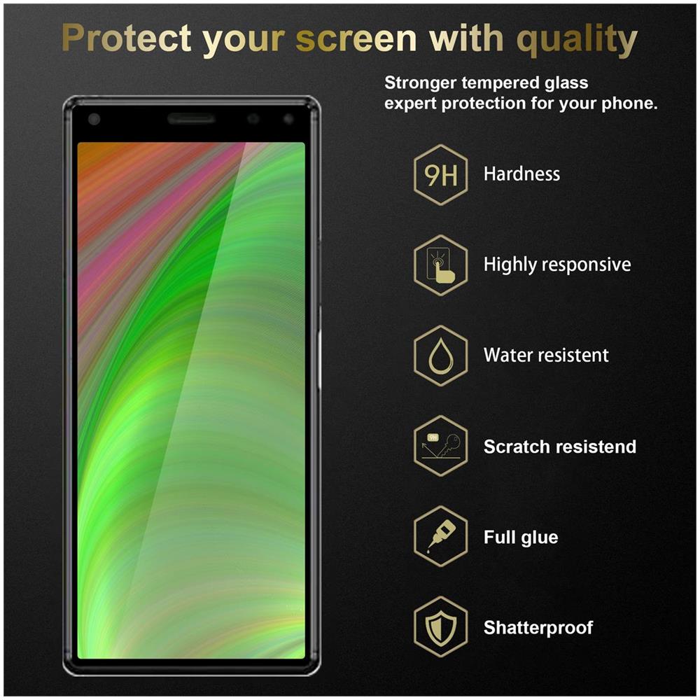3x Pellicola Armatura A Schermo Intero Compatibile Con Sony Xperia 8 In Trasparente Con Nero - 3x Vetro Temperato (tempered) Di Protezione Del Display In Durezza 9h Con 3d Touch - Foto 2