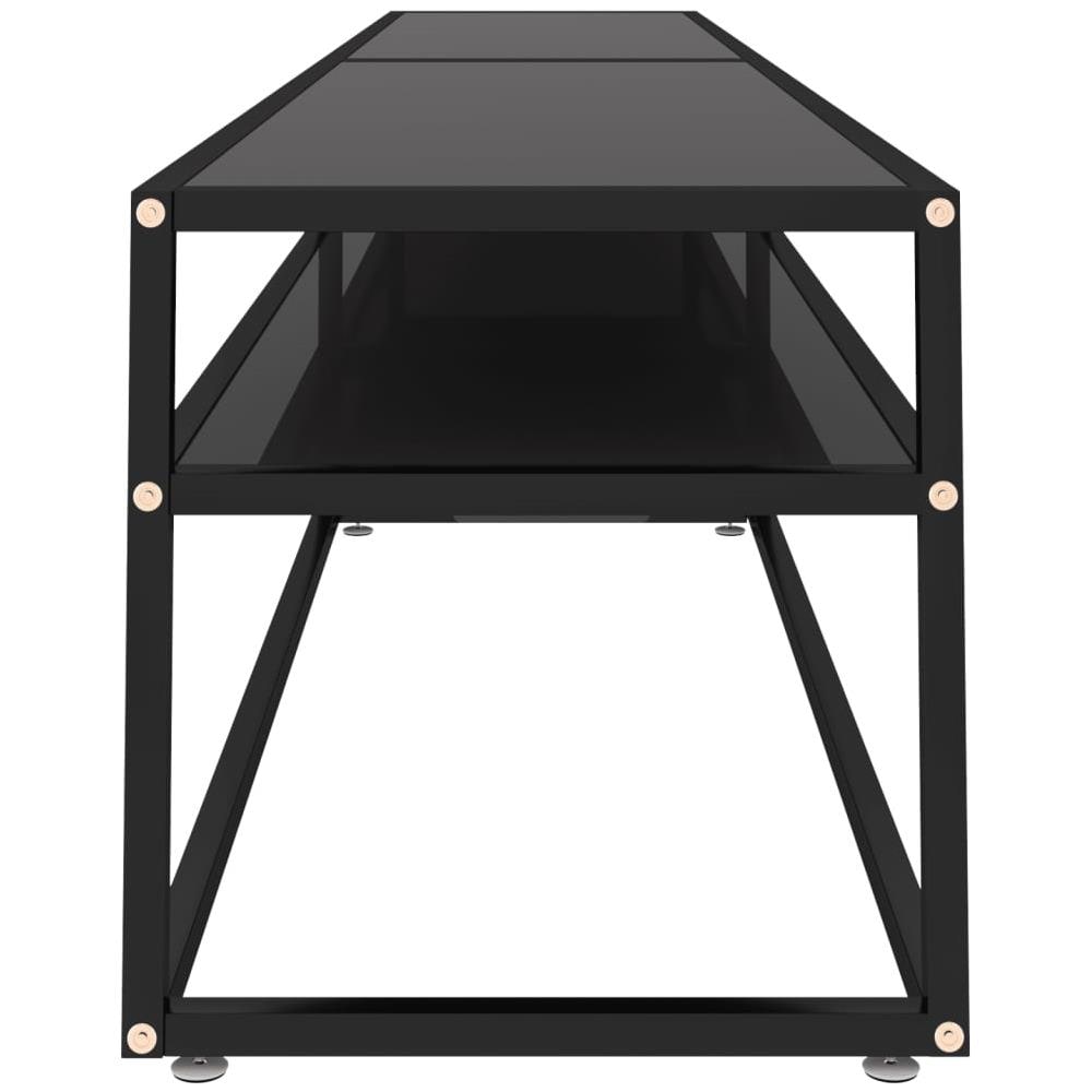 Mobile Porta Tv Nero 220x40x40,5 Cm In Vetro Temperato - Foto 2