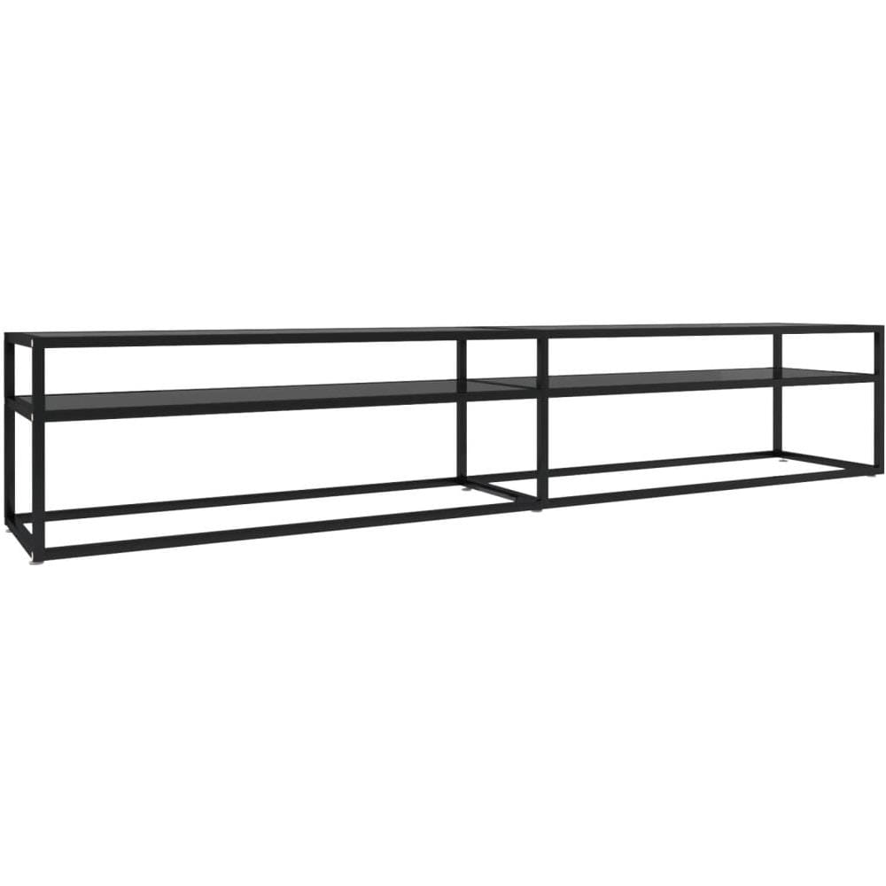 Mobile Porta Tv Nero 220x40x40,5 Cm In Vetro Temperato - Foto 1