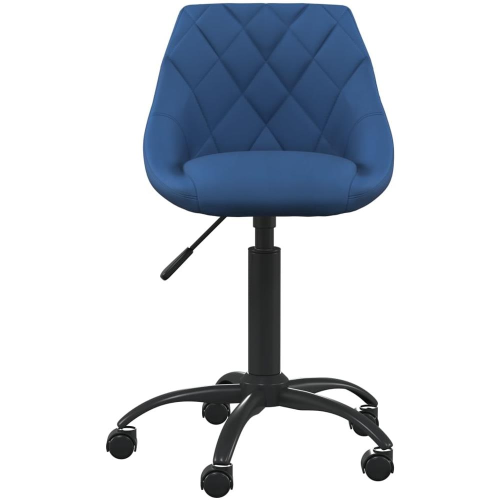 Sedia Da Ufficio Blu In Velluto - Foto 2