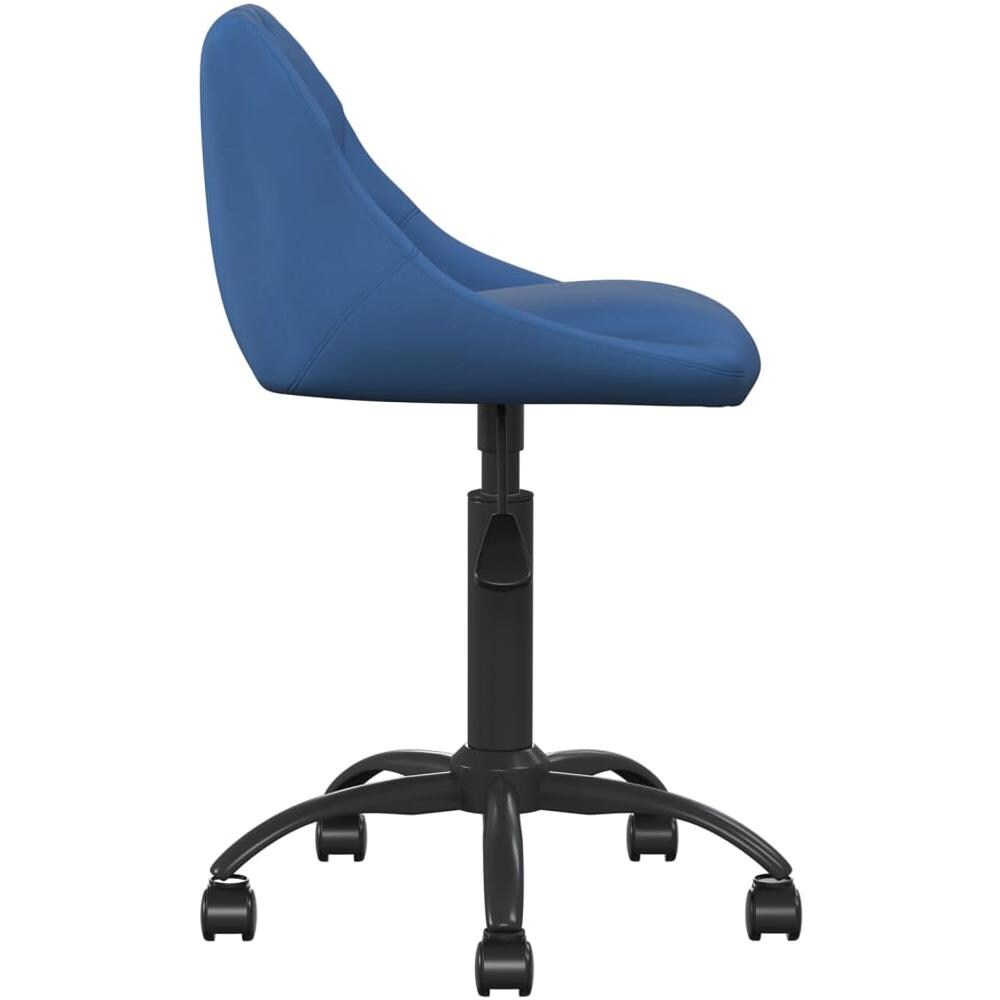 Sedia Da Ufficio Blu In Velluto - Foto 3