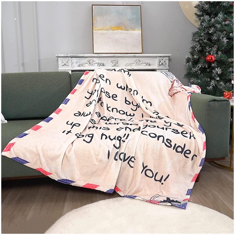 Coperta Personalizzata Per Figlia/Figlio Con Messaggio In Italiano - Coperta In Microfibra, Regalo Di Incoraggiamento E Amore