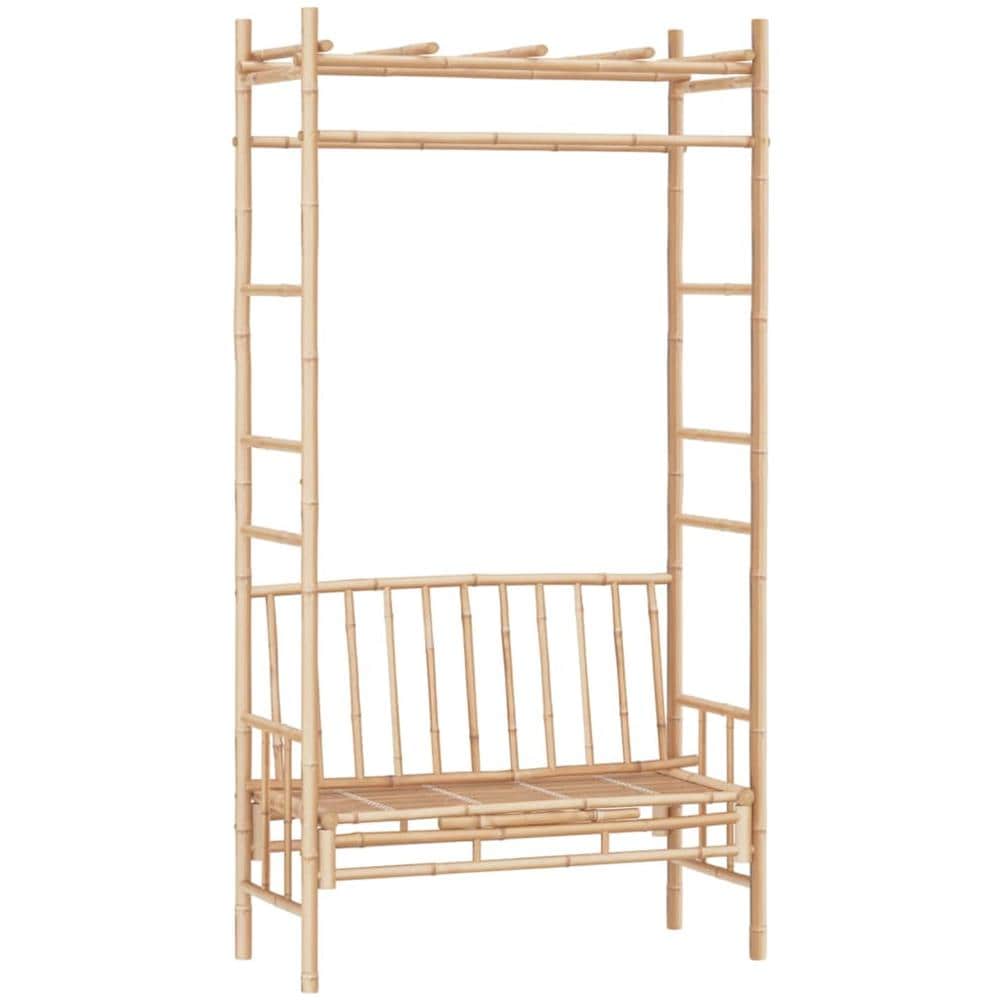Panca da Giardino con Pergola 116 cm in Bambù - Foto 2