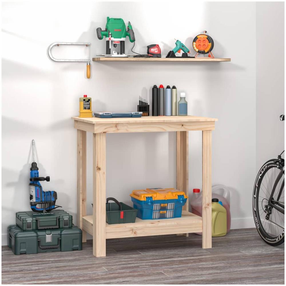 Banco Da Lavoro 80x50x80 Cm In Legno Massello Di Pino - Foto 1