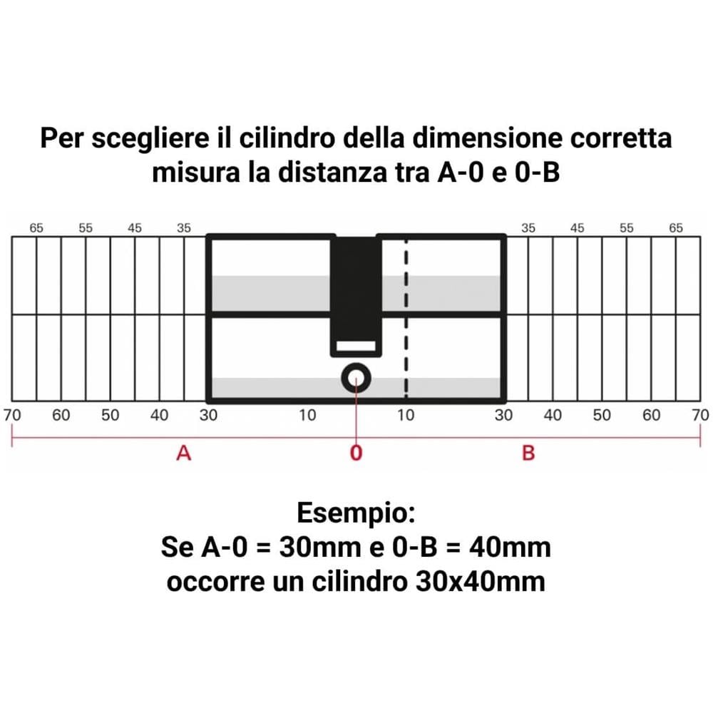 Cilindro Europeo Transit 1 45x45 Nichelato 5 Chiavi Reversibili - - Foto 4