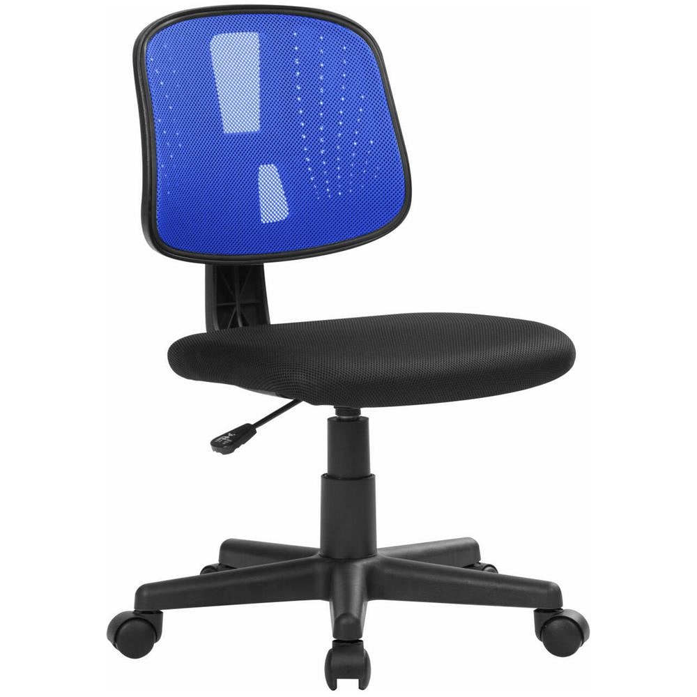 Sedia Da Ufficio Nowra, Sedia Operativa Da Ufficio, Seduta Ergonomica Da Ufficio, 49x43h81/93 Cm, Nero E Blu - Foto 1