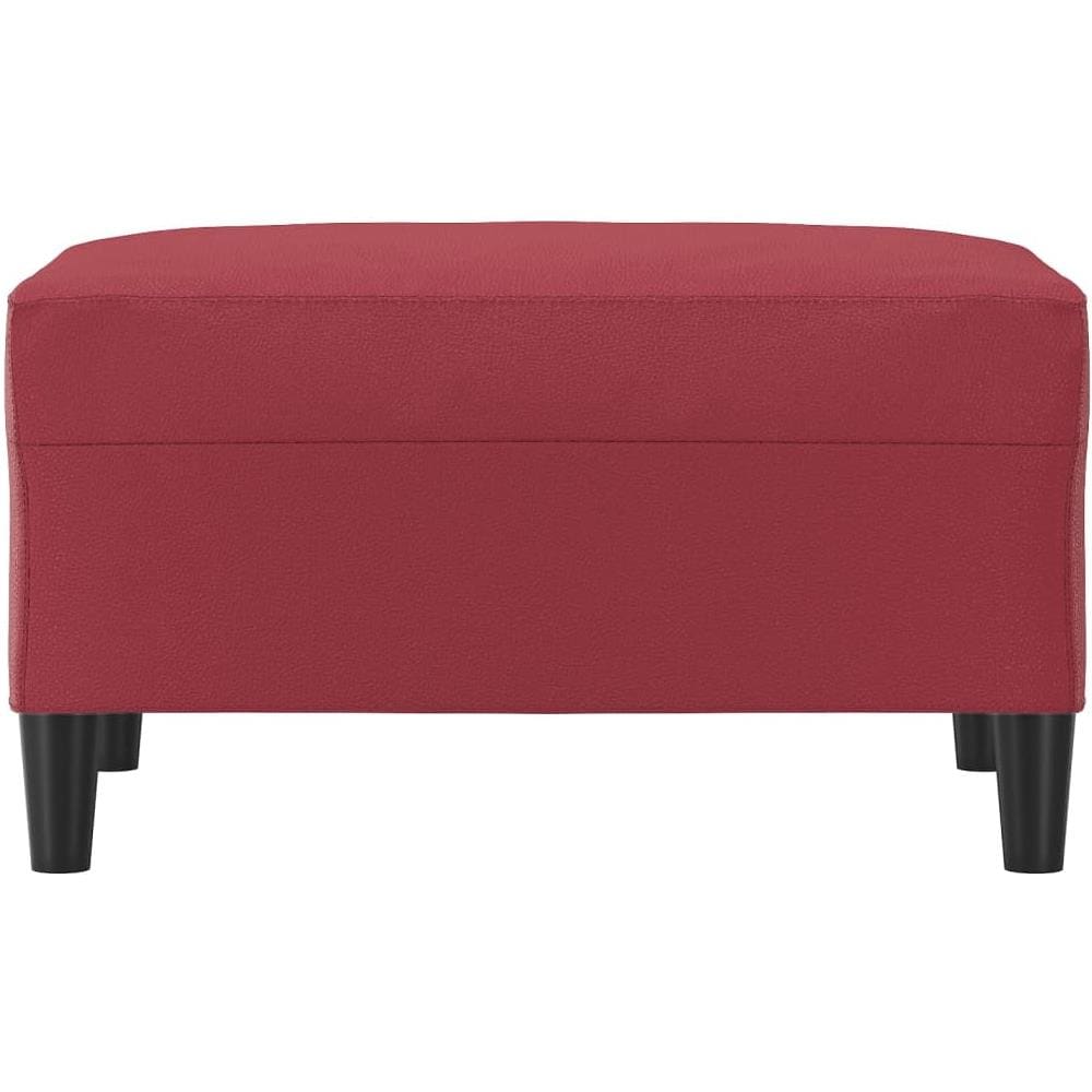 Poggiapiedi Rosso Vino 70x55x41 Cm In Similpelle - Foto 3