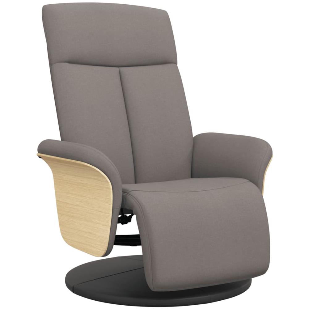 Poltrona Reclinabile Con Poggiapiedi Tortora In Tessuto - Foto 2