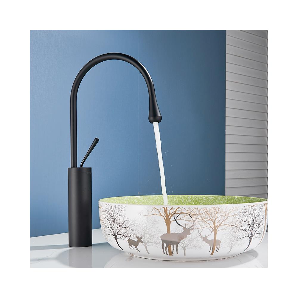 Rubinetto per lavabo da bagno, Blackswan, tipo M67, modello nero opaco, misura 49 cm - Foto 2