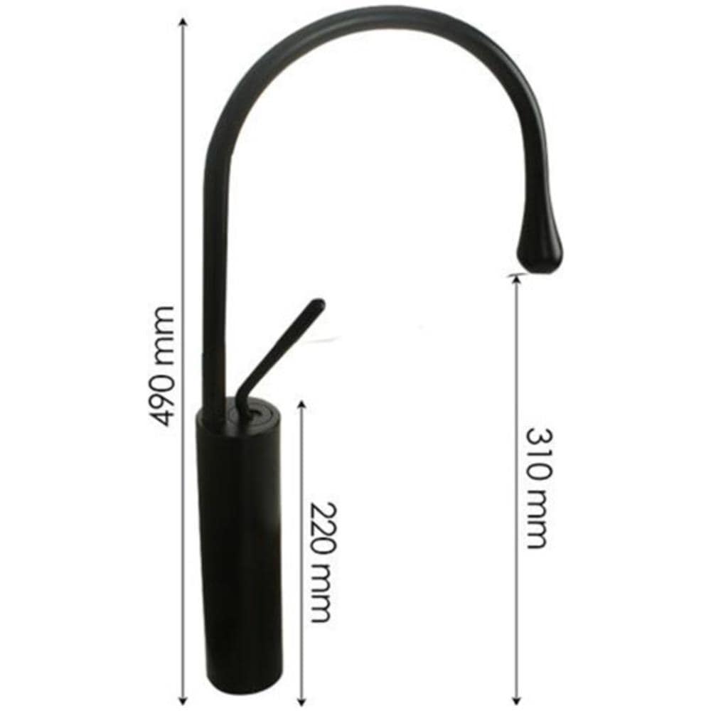 Rubinetto per lavabo da bagno, Blackswan, tipo M67, modello nero opaco, misura 49 cm - Foto 4