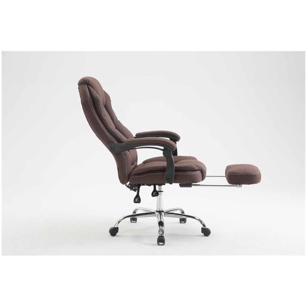 Poltrona Presidenziale Relax Castle - Sedia Ergonomica Imbottita con Poggiapiedi Estraibile I Poltrona Pc Regolabile e Reclinabile I Sedia Ufficio con Ruote, Carico Max 130 kg Marrone - Foto 2