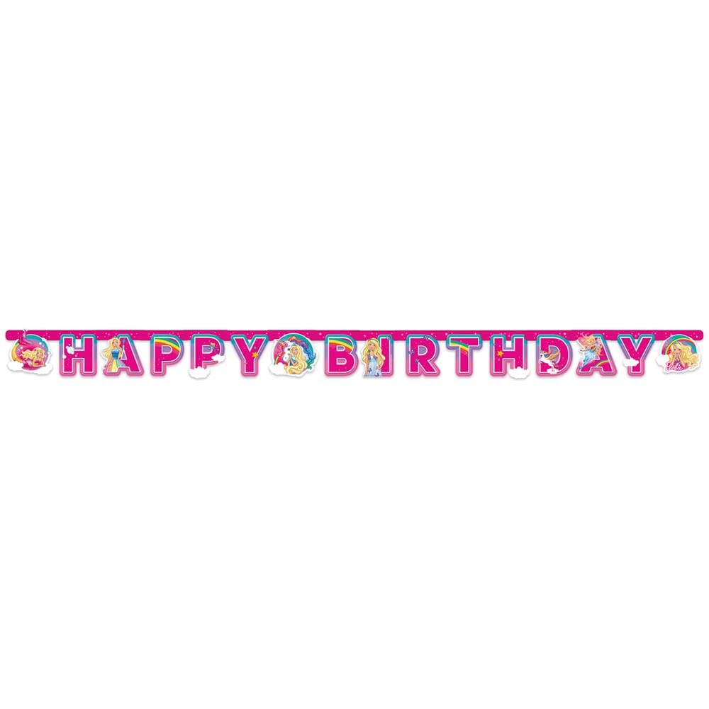 Amscan - Ghirlanda Di Carta Happy Birthday Barbie Dreamtopia - Foto 1
