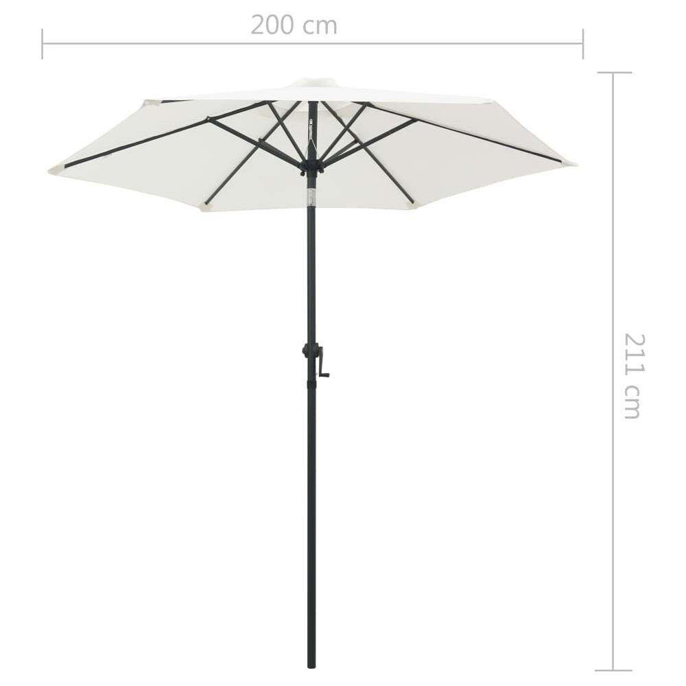 Ombrellone Bianco Sabbia 200x211 Cm In Alluminio - Foto 7