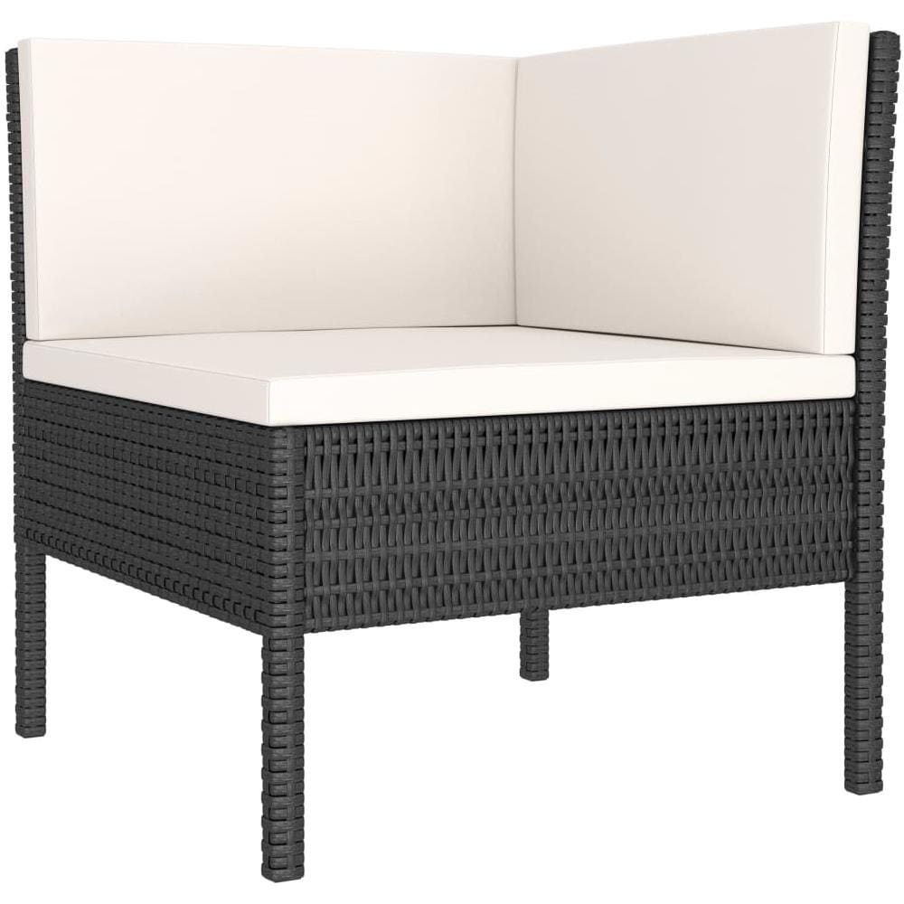 Set Divani Da Giardino 4 Pz Con Cuscini In Polyrattan Nero - Foto 2
