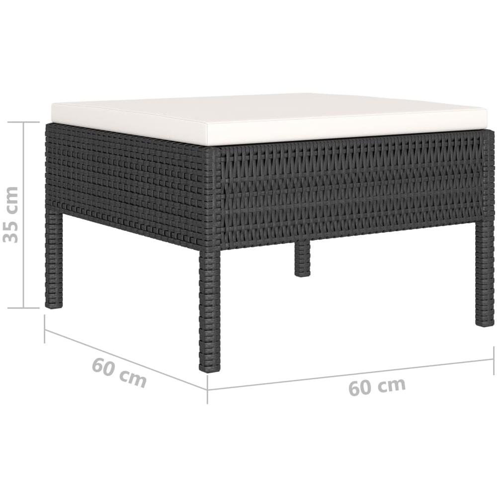 Set Divani Da Giardino 4 Pz Con Cuscini In Polyrattan Nero - Foto 6