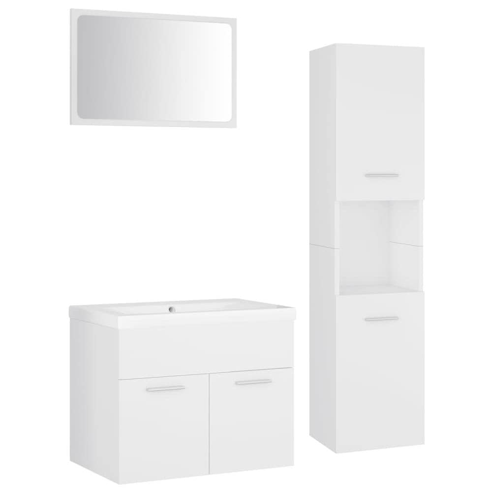 Set Mobili da Bagno Bianco in Legno Multistrato - Foto 2