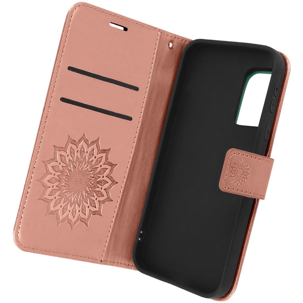 Custodia Portafoglio Samsung Galaxy S20 Fe, Supporto Mandala A Fiori Rosa Gold - Foto 1