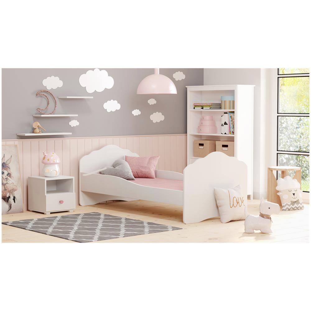 Comodino Emi Con 1 Cassetto Bianco - Manico Rosa - Foto 3