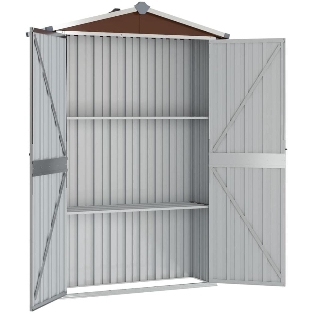 Capanno Da Giardino Marrone 107,5x46x183 Cm In Acciaio Zincato - Foto 2