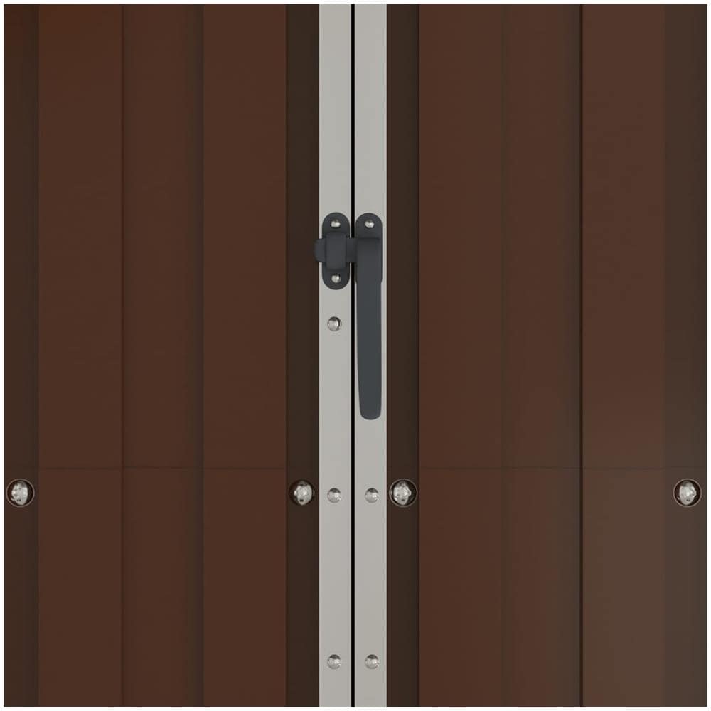 Capanno Da Giardino Marrone 107,5x46x183 Cm In Acciaio Zincato - Foto 3