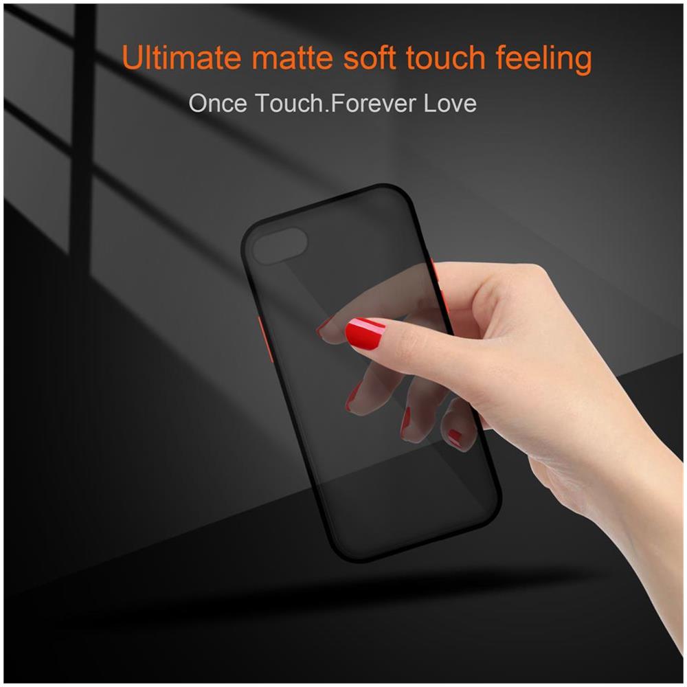 Custodia Compatibile Con Apple Iphone 6/6s 7/7s 8/8s In Nero Opaco - Bottoni Rossi - Coperchio Protettivo Ibrido Con Interno In Silicone Tpu E Retro In Plastica Opaca - Foto 8