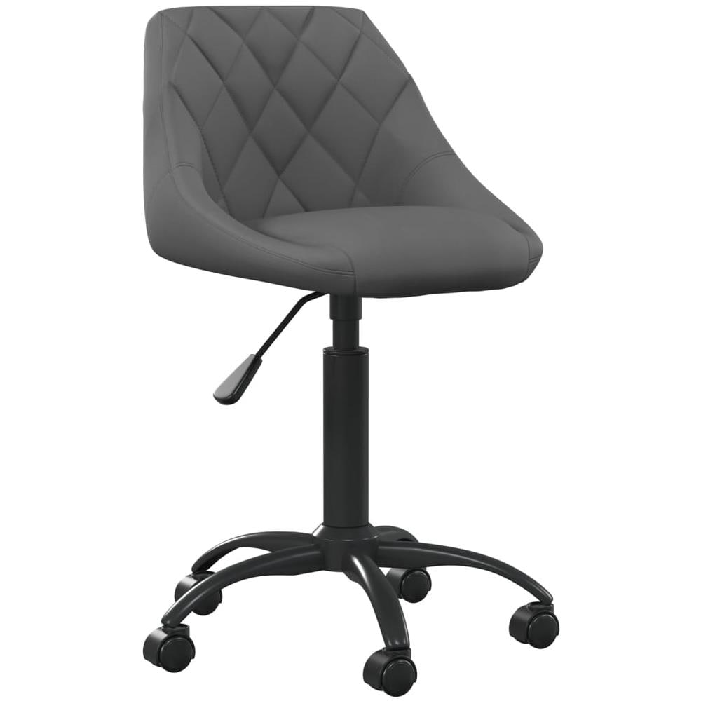 Sedia Da Ufficio Grigio Scuro In Velluto - Foto 1