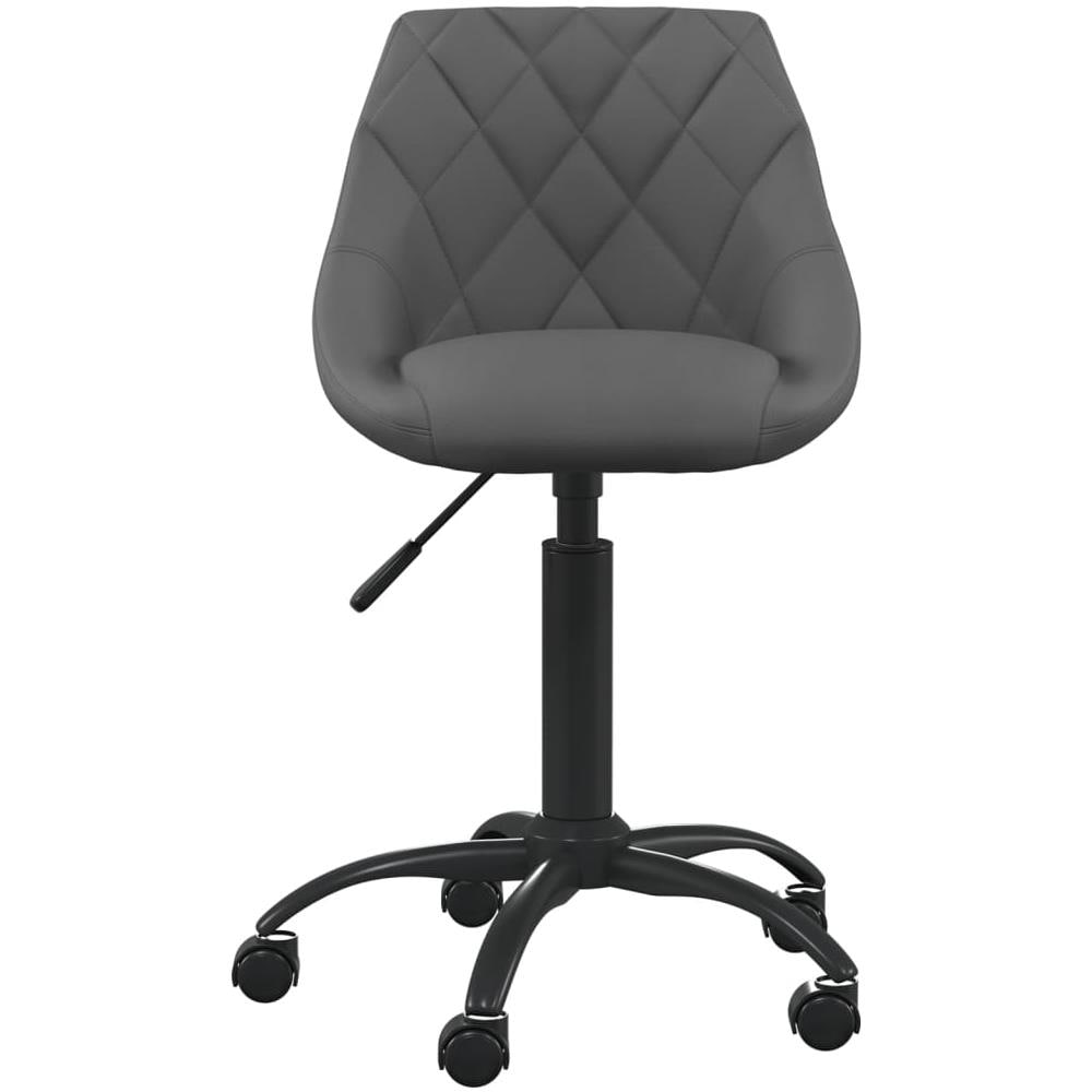 Sedia Da Ufficio Grigio Scuro In Velluto - Foto 2