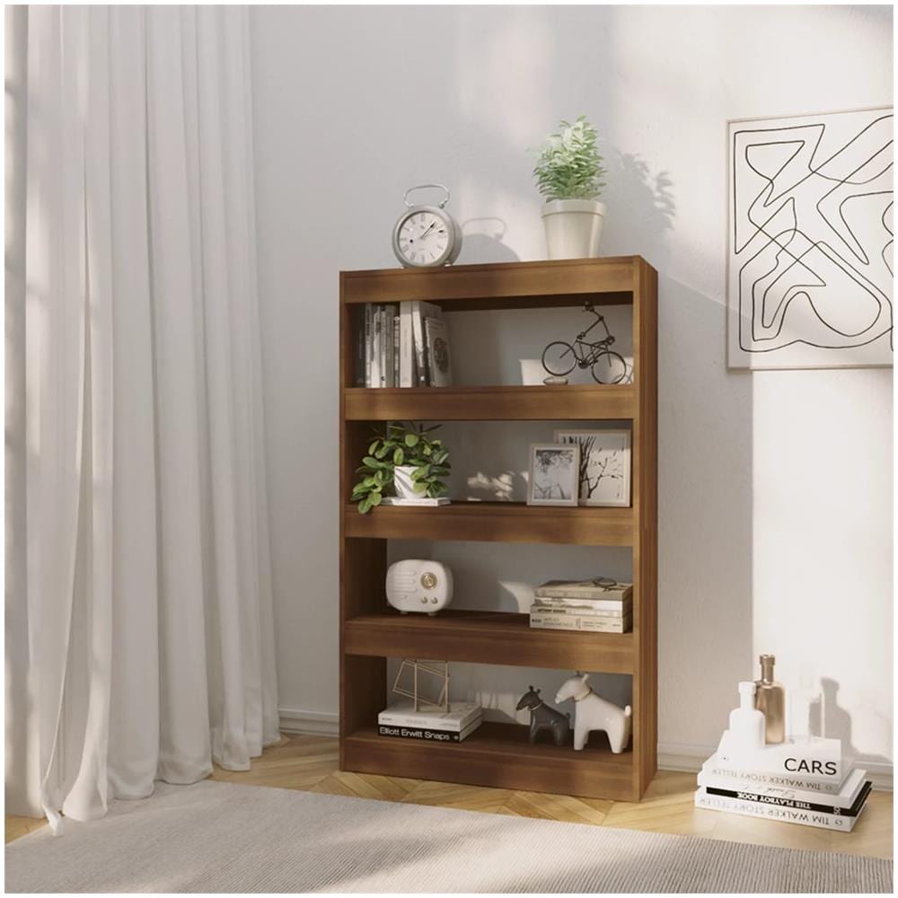 Libreria /Divisorio Rovere Marrone 80x30x135 cm in Truciolato - Foto 3
