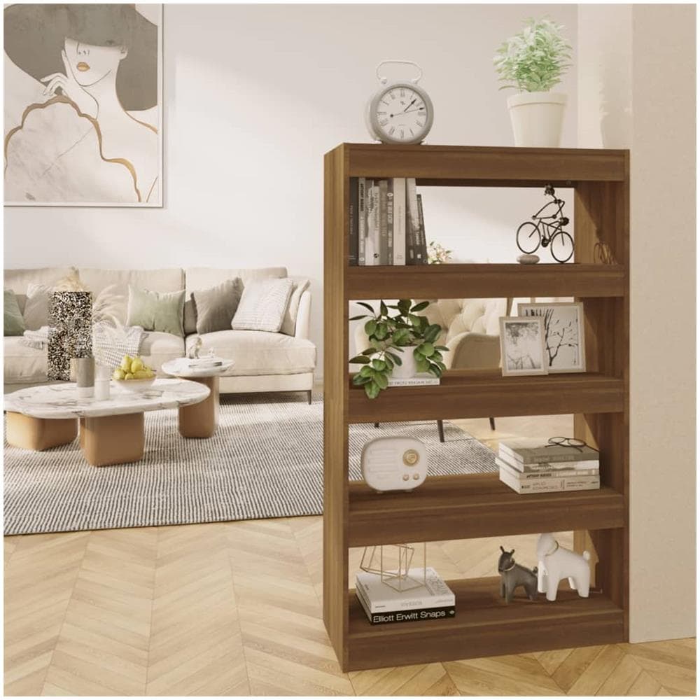 Libreria /Divisorio Rovere Marrone 80x30x135 cm in Truciolato - Foto 1