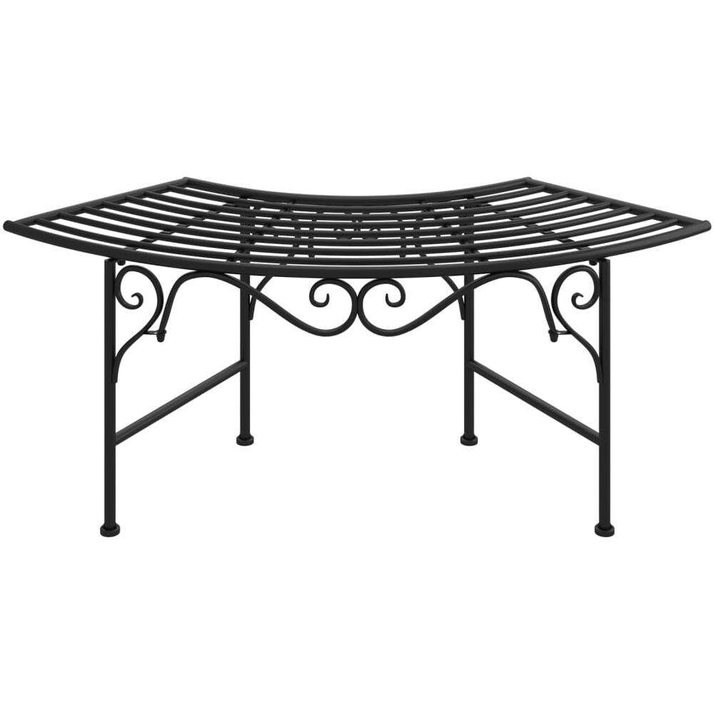 Panchina per Albero 113 cm Nera in Acciaio - Foto 1