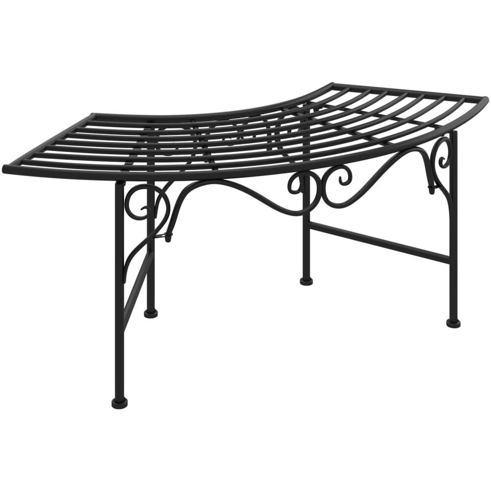 Panchina per Albero 113 cm Nera in Acciaio - Foto 2