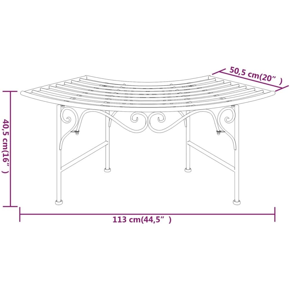 Panchina per Albero 113 cm Nera in Acciaio - Foto 5
