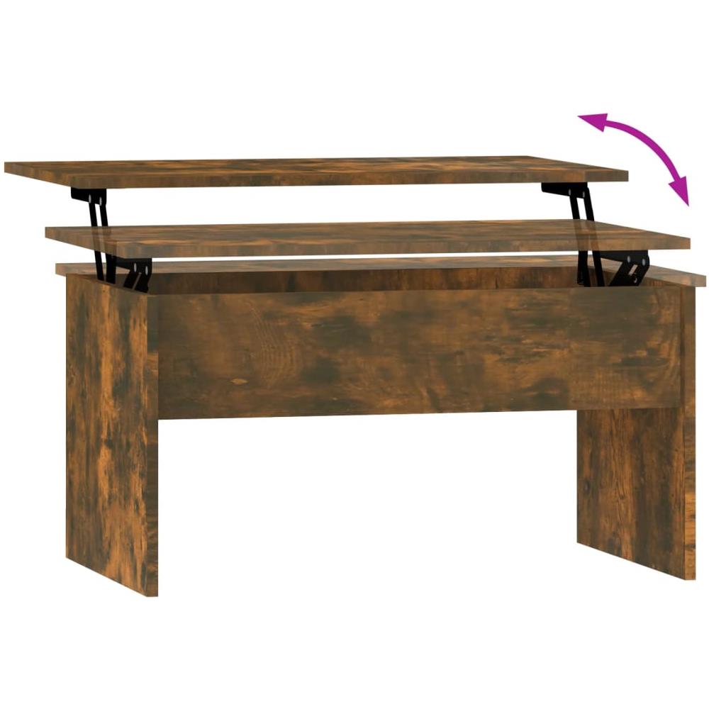 Tavolino Rovere Fumo 80x50,5x41,5 Cm In Legno Multistrato - Foto 2