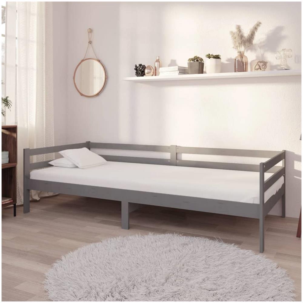 Dormeuse Grigia In Legno Massello Di Pino 90x200 Cm - Foto 1