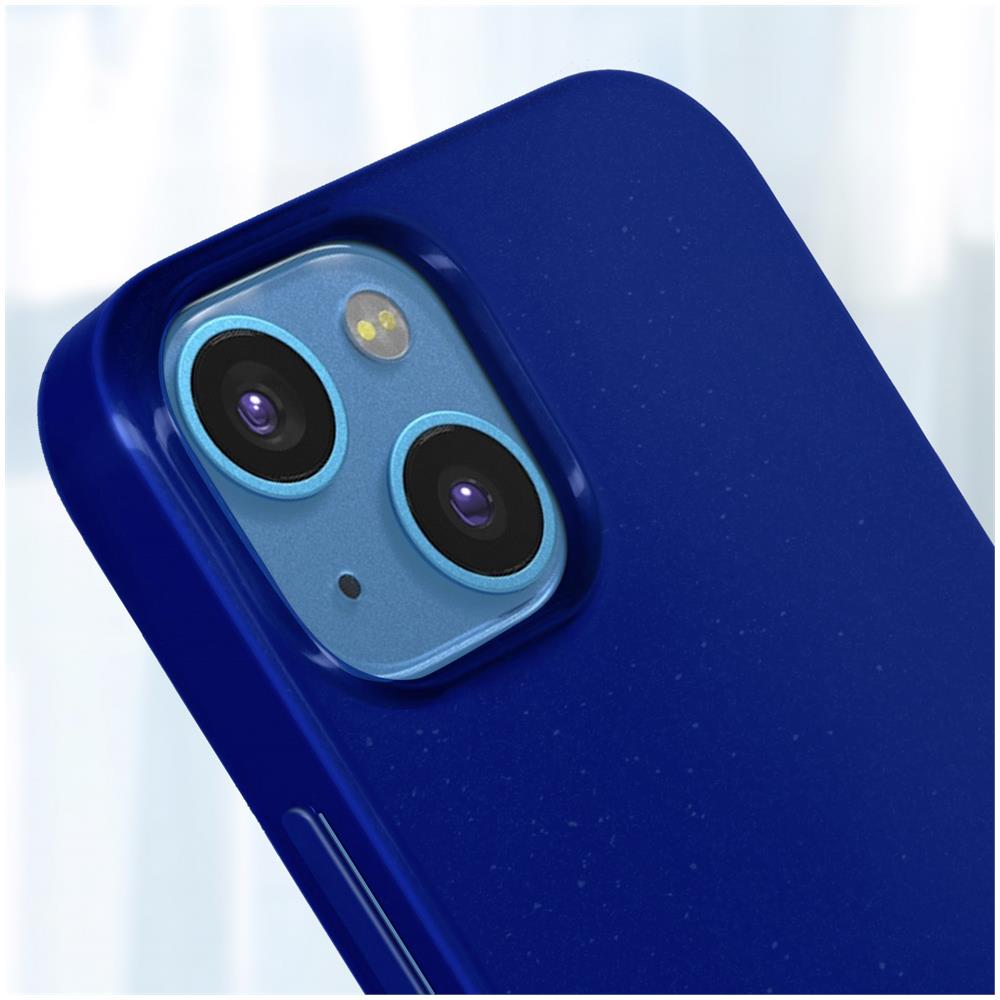 Cover Iphone 13 Mini Silicone Effetto Brillante Pearl Jelly Mercury Blu - Foto 5