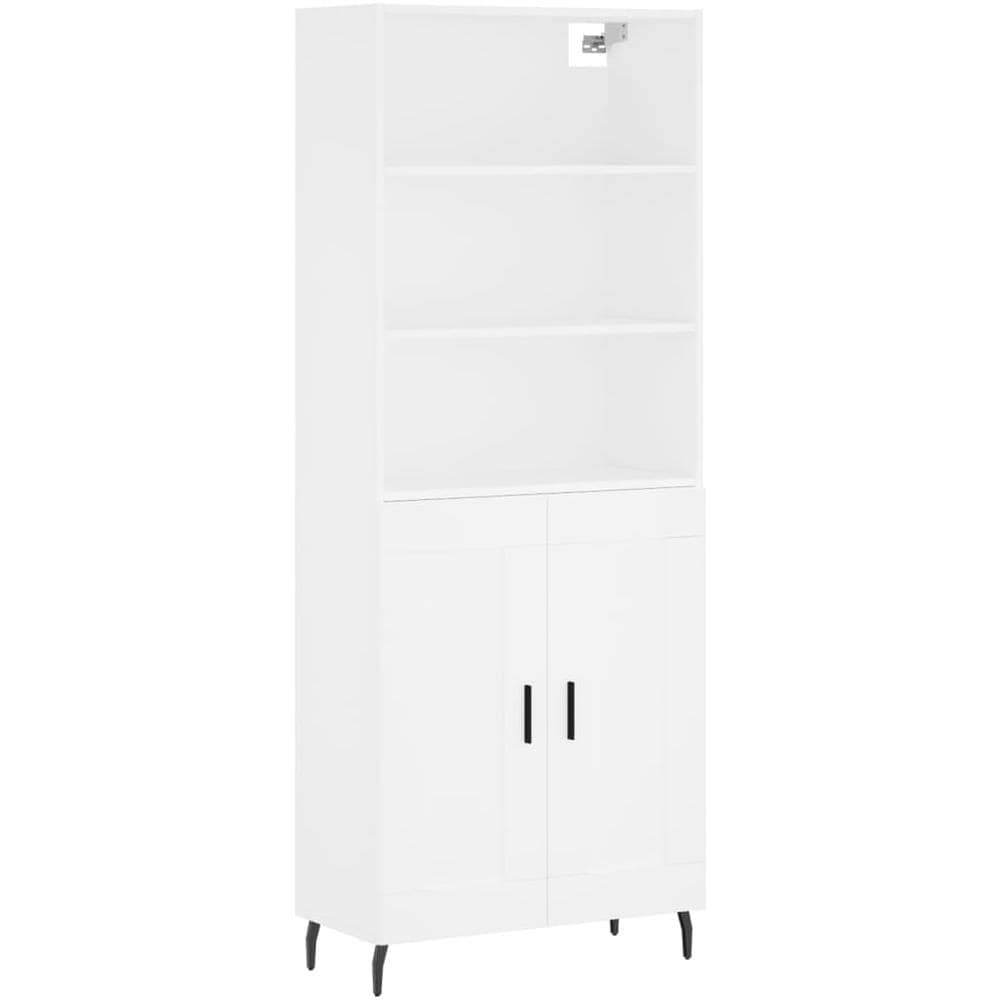 Credenza Bianca 69,5x34x180 Cm In Legno Multistrato - Foto 2