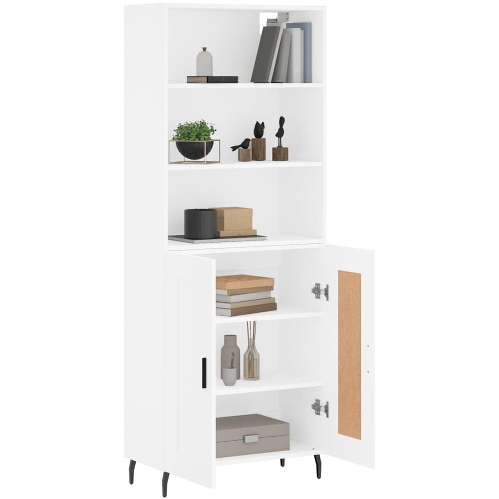 Credenza Bianca 69,5x34x180 Cm In Legno Multistrato - Foto 3