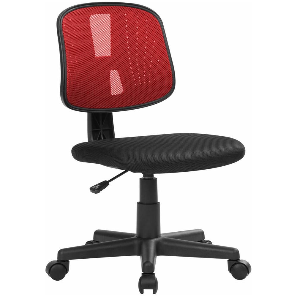Sedia Da Ufficio Nowra, Sedia Operativa Da Ufficio, Seduta Ergonomica Da Ufficio, 49x43h81/93 Cm, Nero E Rosso - Foto 1