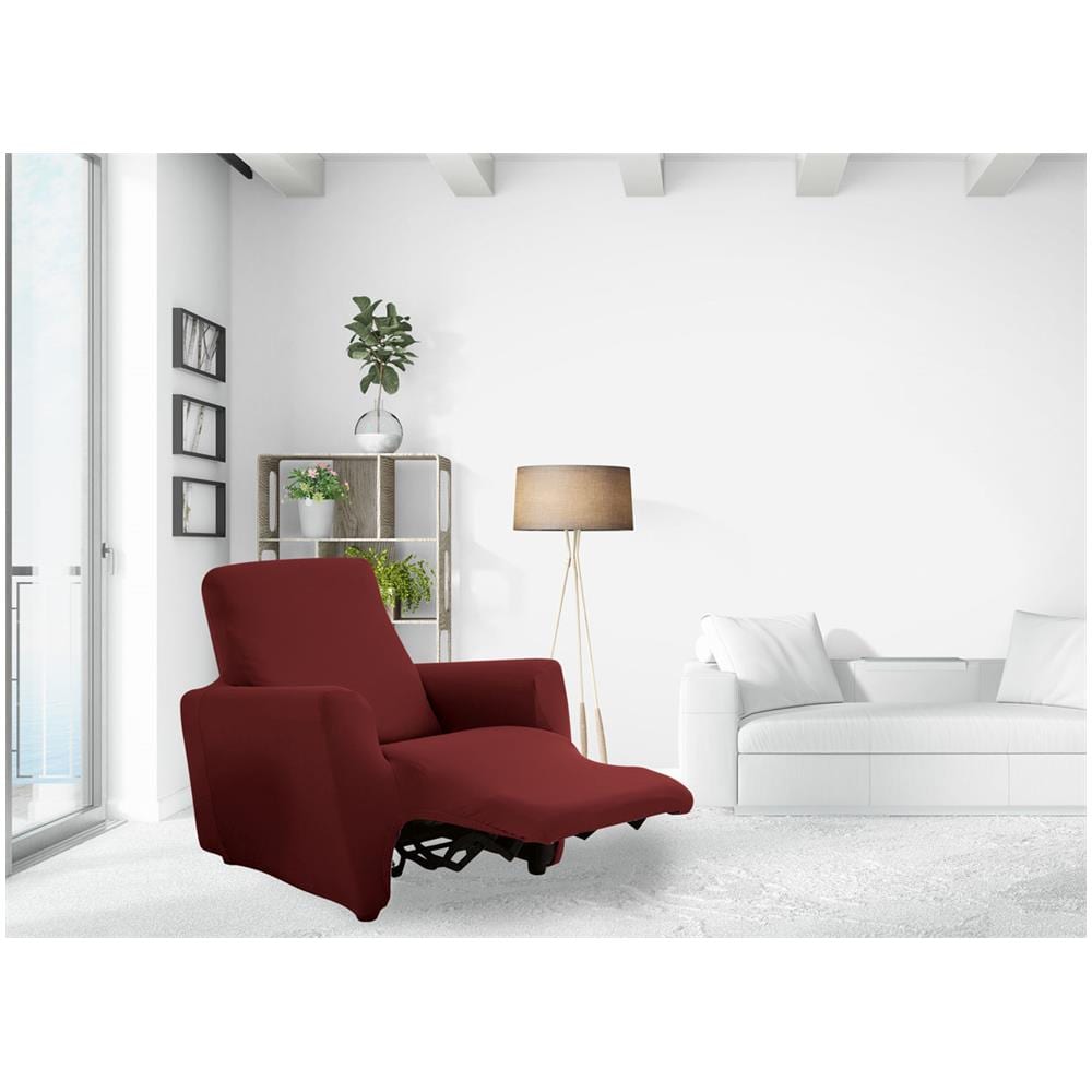 Copripoltrona Reclinabile Elasticizzato Antimacchia Magic Tinta Unita Bordeaux Poltrona Relax Idrorepellente - Foto 1