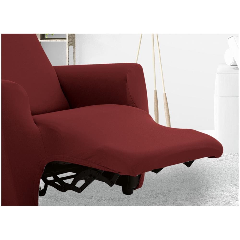 Copripoltrona Reclinabile Elasticizzato Antimacchia Magic Tinta Unita Bordeaux Poltrona Relax Idrorepellente - Foto 5
