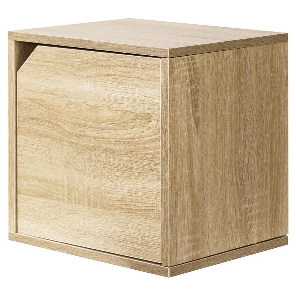 Mensola Cubo con 1 Anta da Parete Scaffale Montaggio Muro Quercia Design Moderno - Foto 1