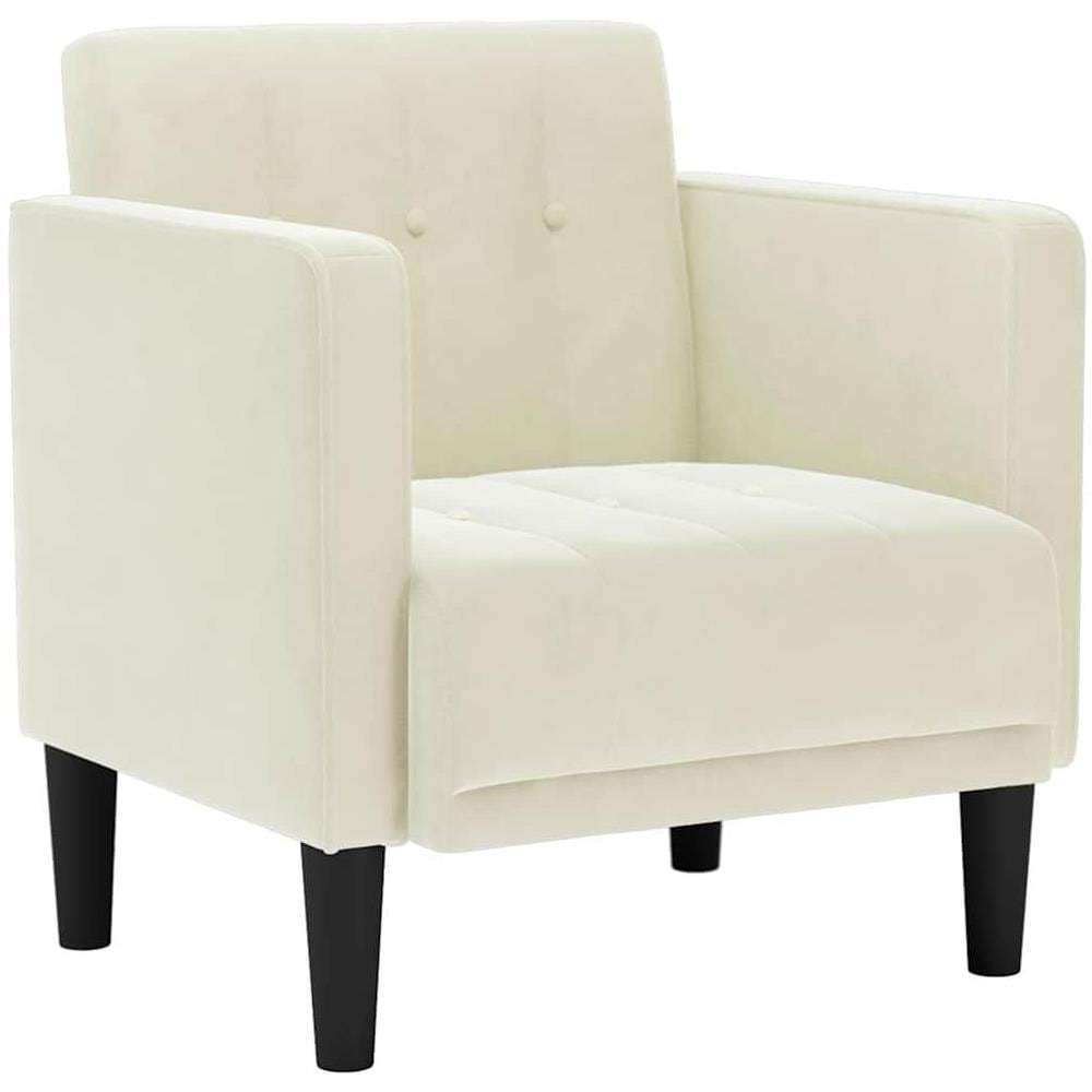 Divano Sedia con Braccioli Crema 53 cm in Velluto - Foto 1