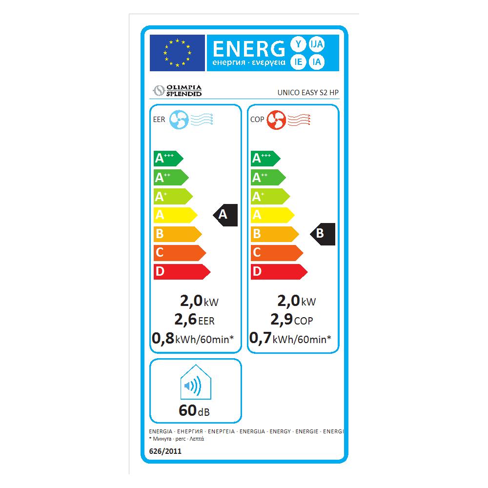 Climatizzatore Unico Easy S2 HP inverter senza unità esterna Gas R32 02527 - Foto 2