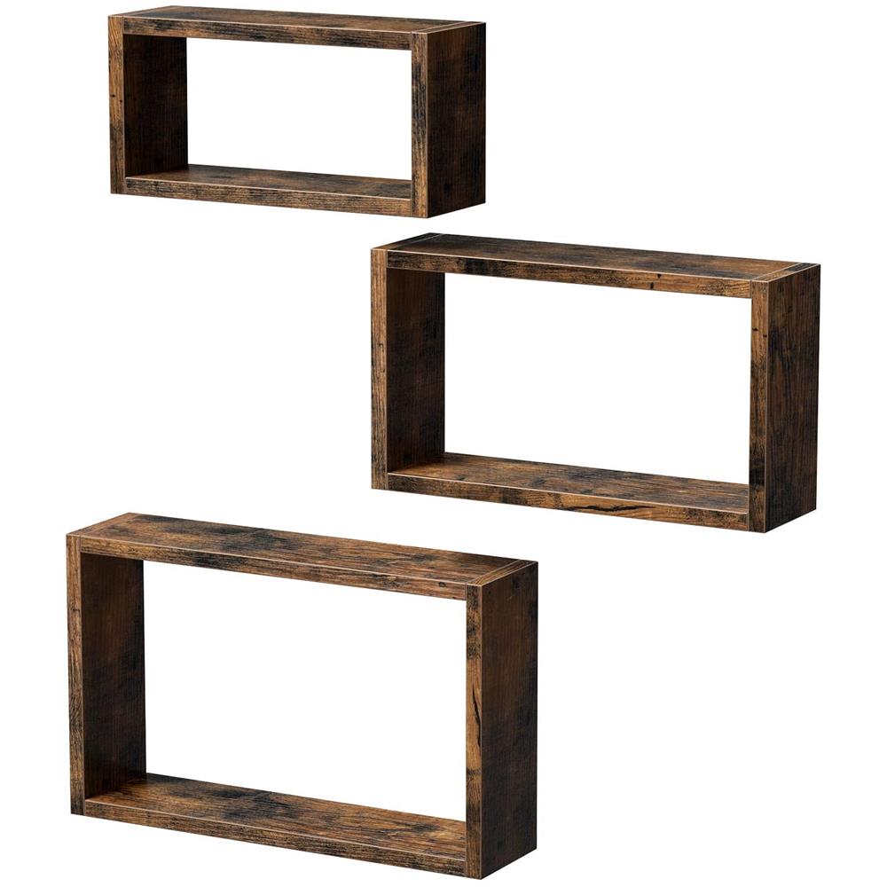 SET DI 3 MENSOLE da parete in stile rustico marrone per soggiorno - Foto 1