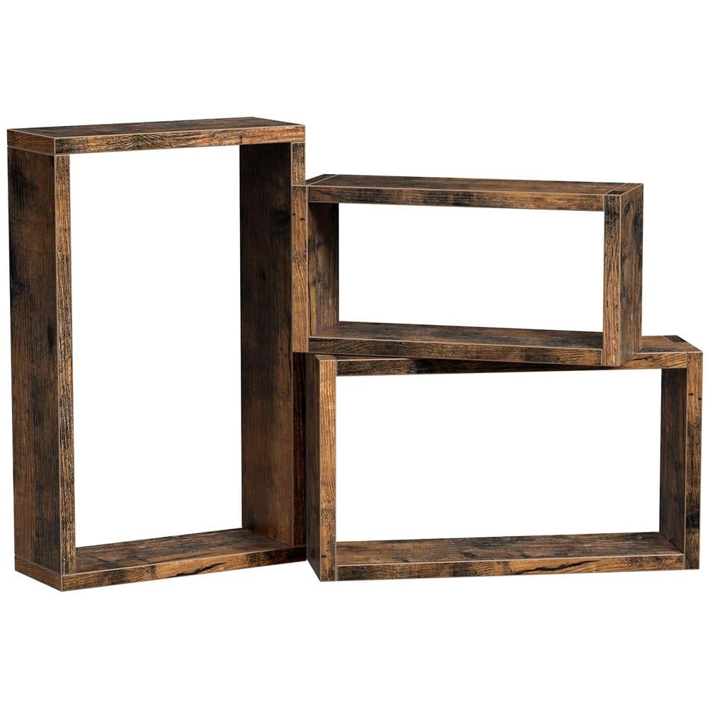 SET DI 3 MENSOLE da parete in stile rustico marrone per soggiorno - Foto 5