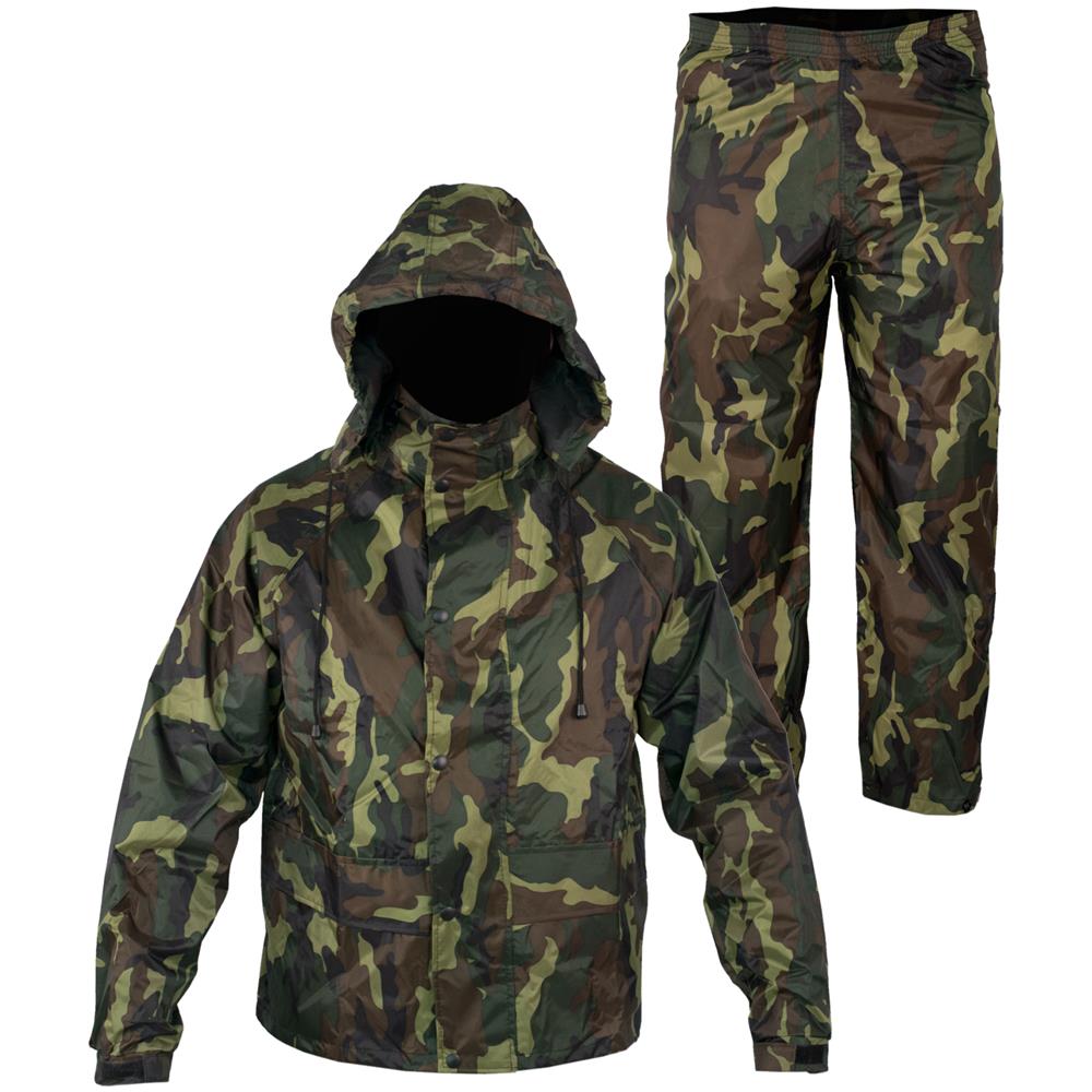 Tuta Antipioggia Completo Impermeabile Cappuccio Caccia Pesca Verde 3xl - Foto 1