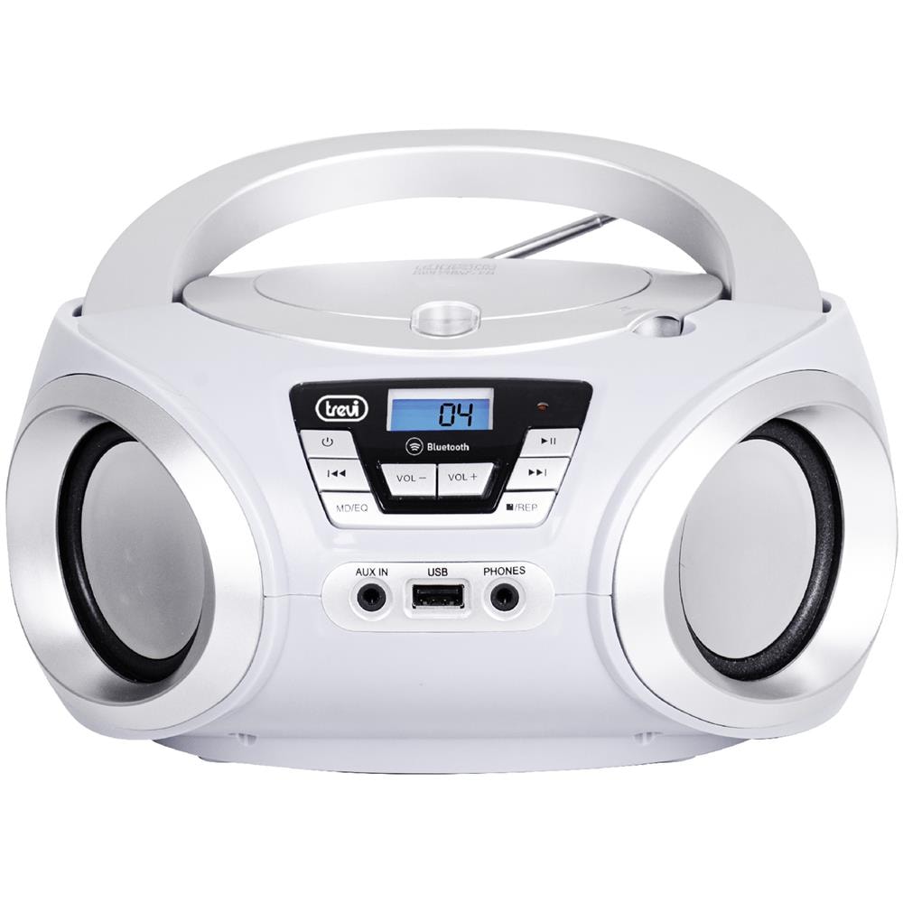 Stereo Portatile Boombox Cd Mp3 Bluetooth Trevi Cmp 544 Bt Bianco - Foto 2